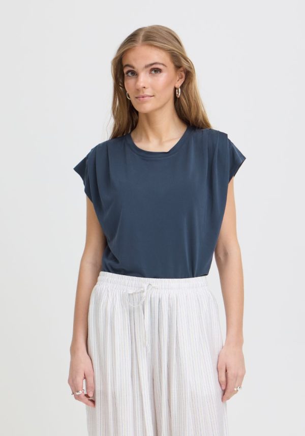 Ichi lisken navy top 4 Lisken Boxy Marine Blue Top
