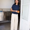 Ichi lisken navy top 5 Lisken Boxy Marine Blue Top
