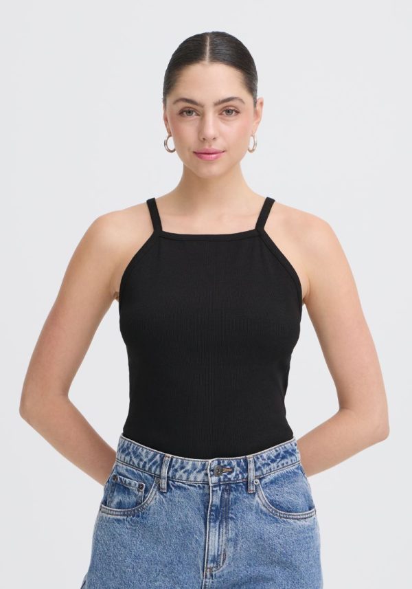 Oreta Black Vest Top