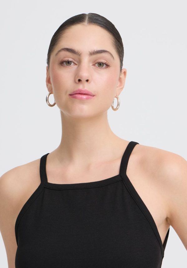 Oreta Black Vest Top