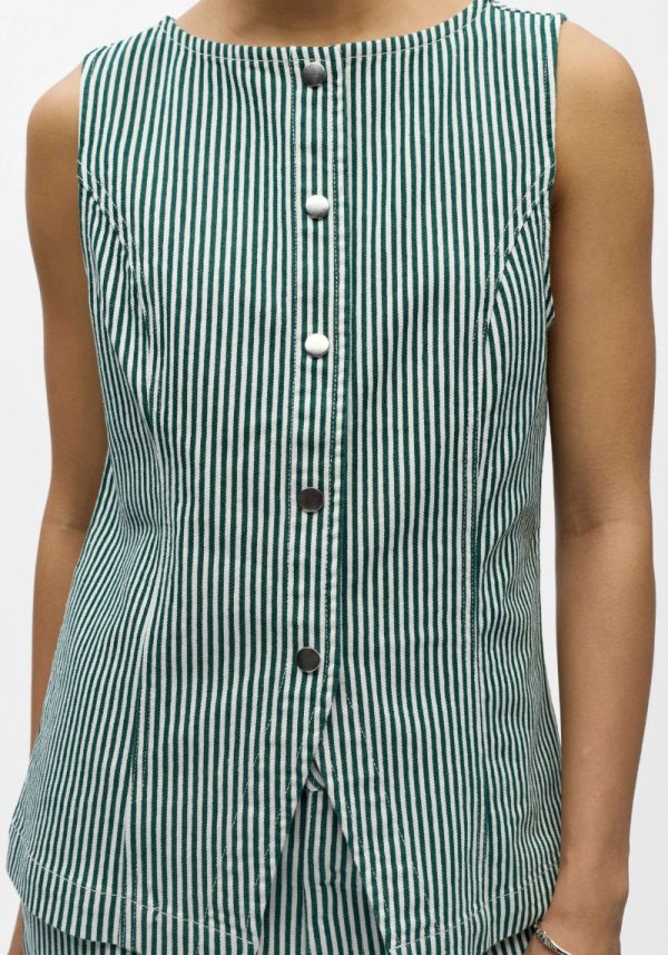 Object green stripe waistcoat 2 Annie Waistcoat