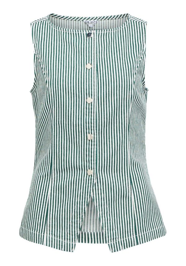 Object green stripe waistcoat 3 Annie Waistcoat