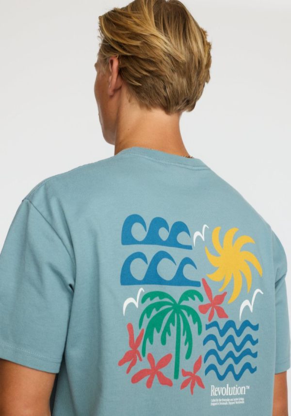 Tropical Island Dust Blue T-Shirt
