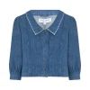 Talia Collared Denim Top
