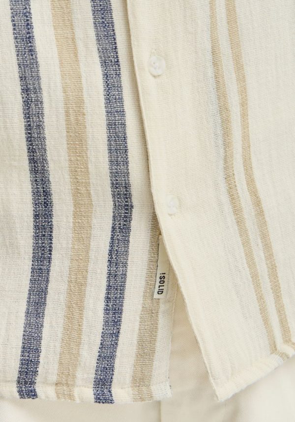 Solid disaie oatmeal 1 Disai Oatmeal Stripe Shirt