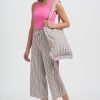 Monica Multi Stripe Frill Tote Bag