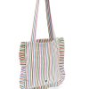 Monica Multi Stripe Frill Tote Bag