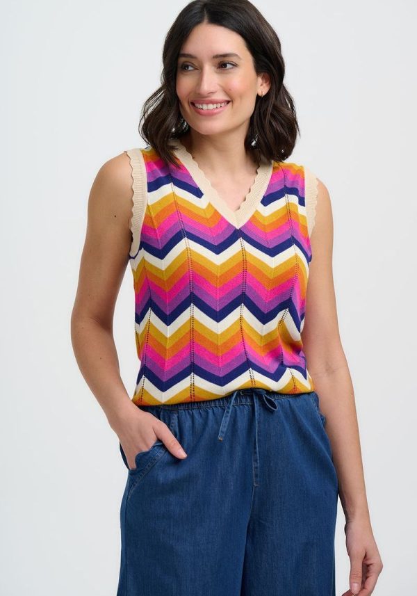 Rosie Sunset Chevron Knitted Vest