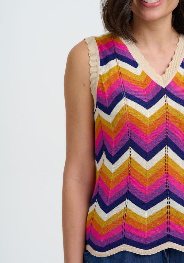 Rosie Sunset Chevron Knitted Vest