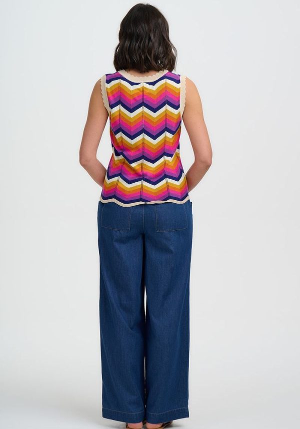Rosie Sunset Chevron Knitted Vest