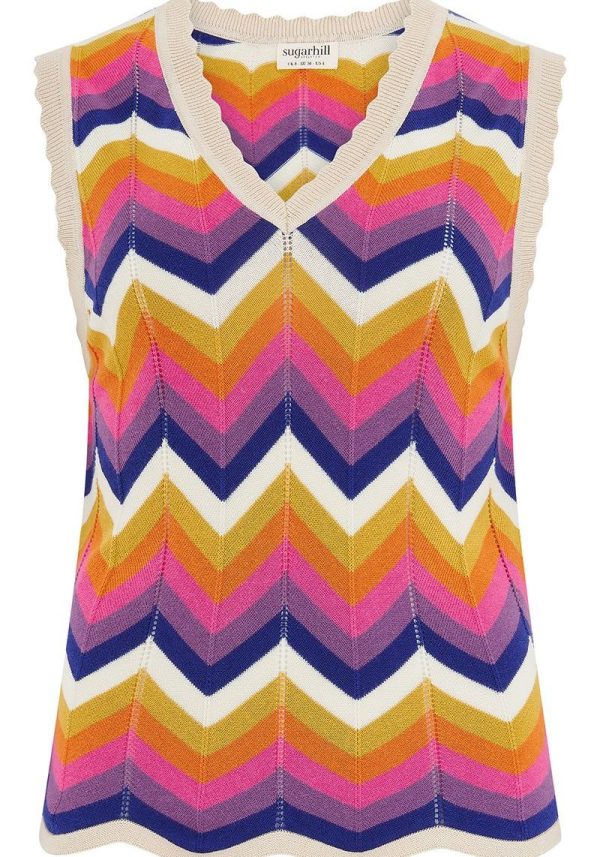 Rosie Sunset Chevron Knitted Vest