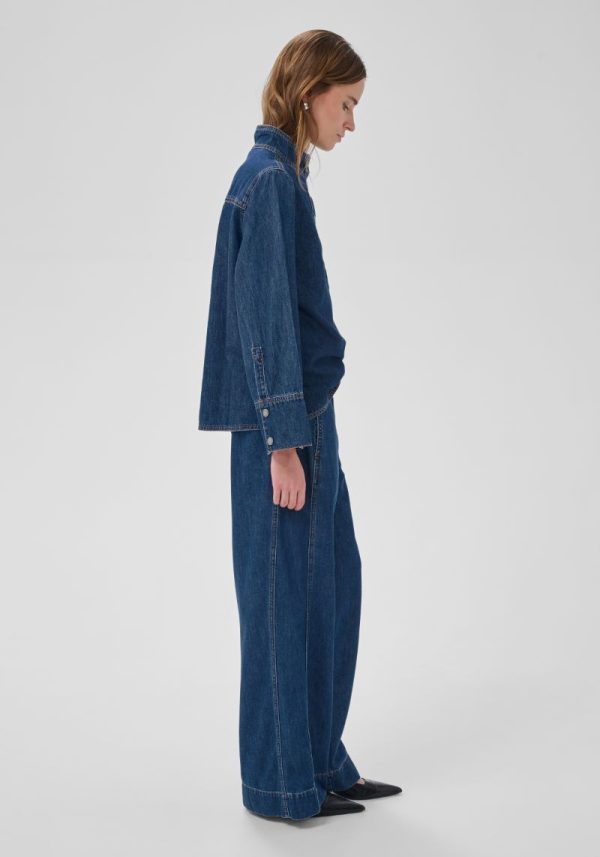 Hilma Mid Wash Wide Jeans