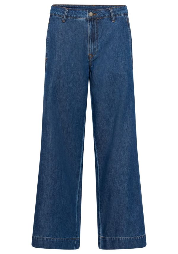Hilma Mid Wash Wide Jeans