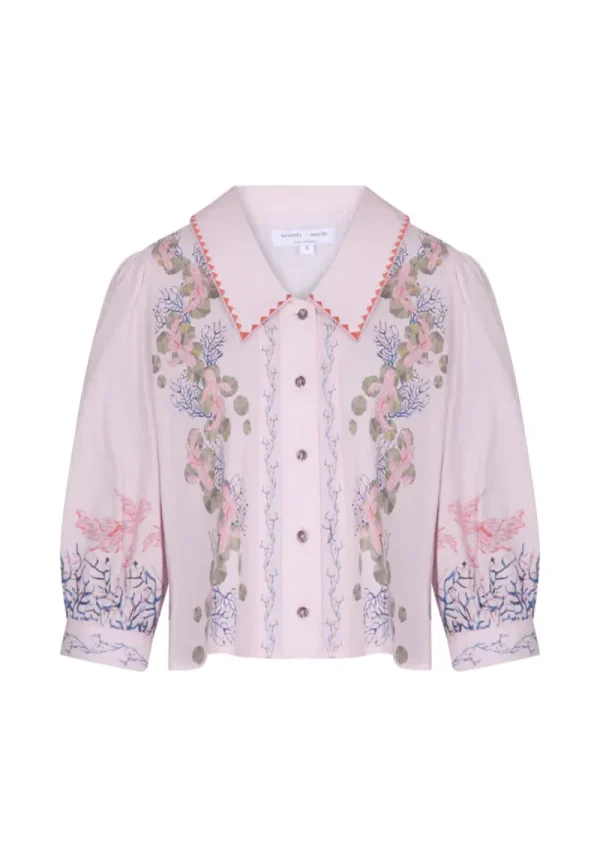 Zena Indigo Coral Blouse