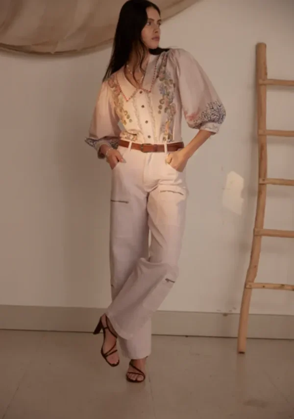 Zena Indigo Coral Blouse