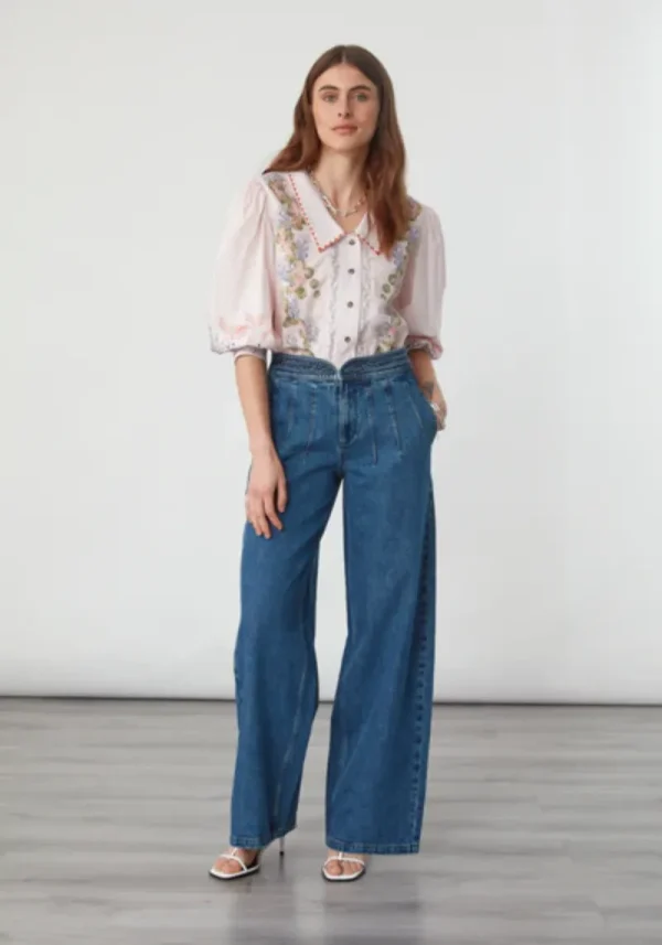 Zena Indigo Coral Blouse