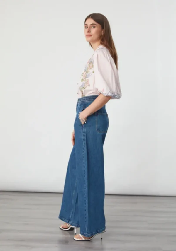 Zena Indigo Coral Blouse