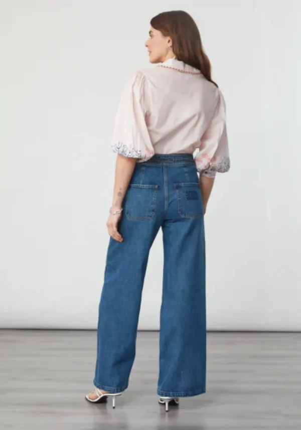 Zena Indigo Coral Blouse