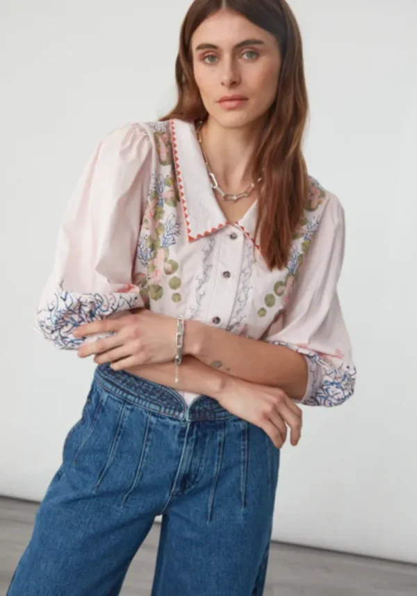 Zena Indigo Coral Blouse