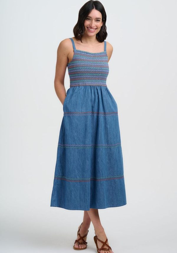 Murren Shirred Denim Dress