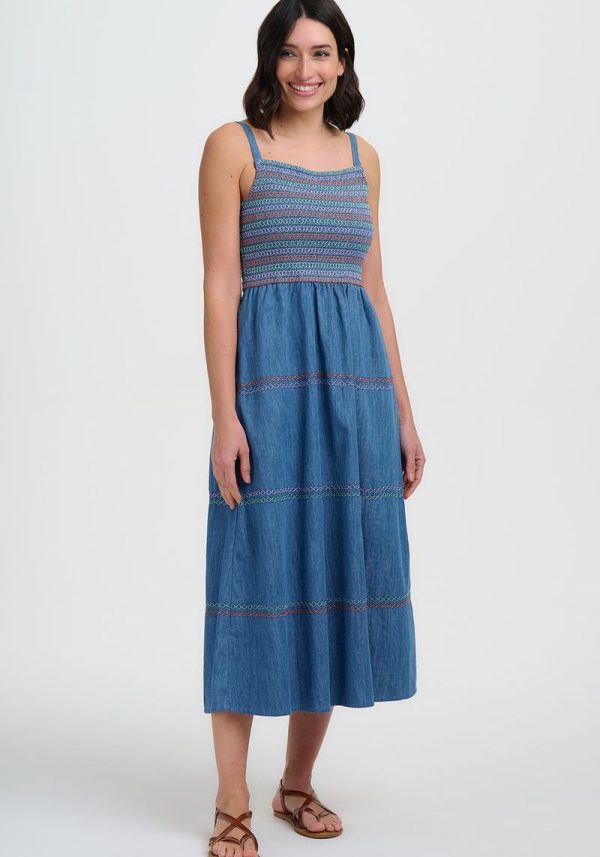 Murren Shirred Denim Dress