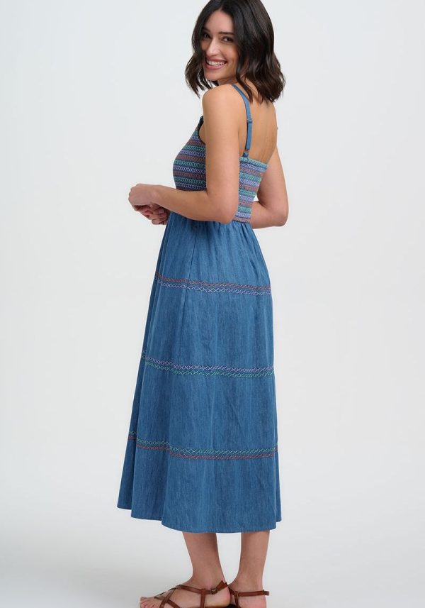 Murren Shirred Denim Dress