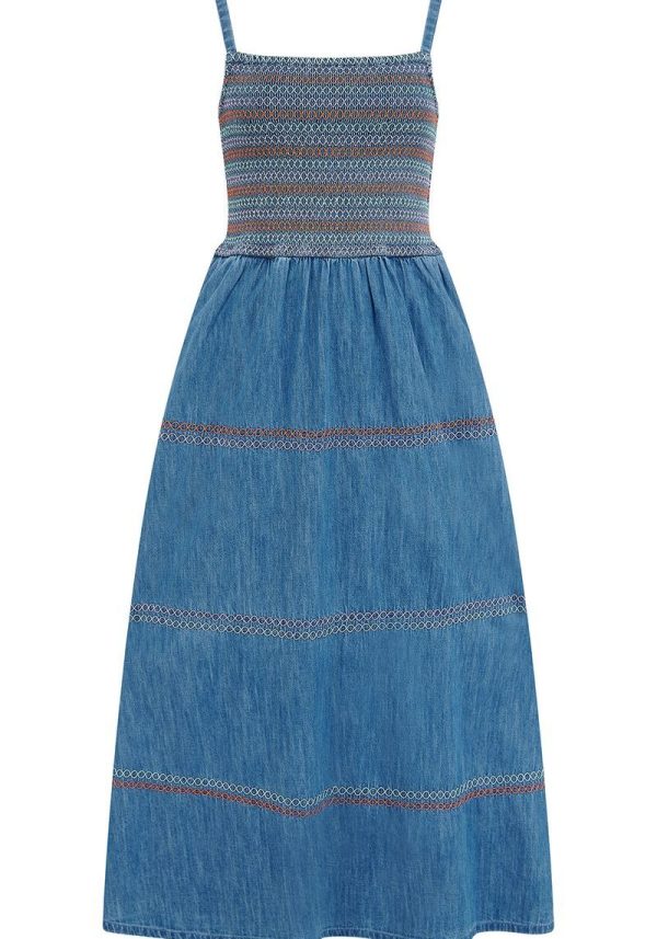 Murren Shirred Denim Dress