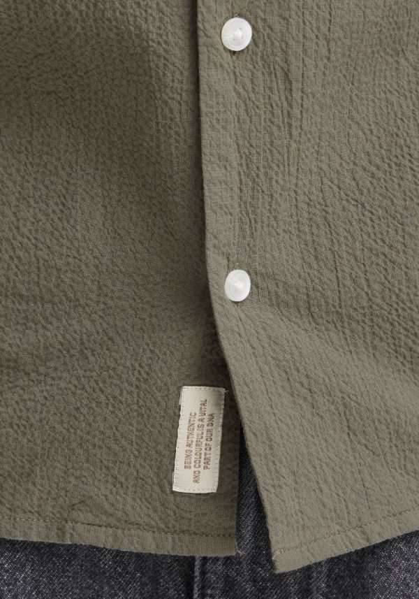 Blend crockery dusty olive shirt 2 Avan Dusty Olive Textured Shirt