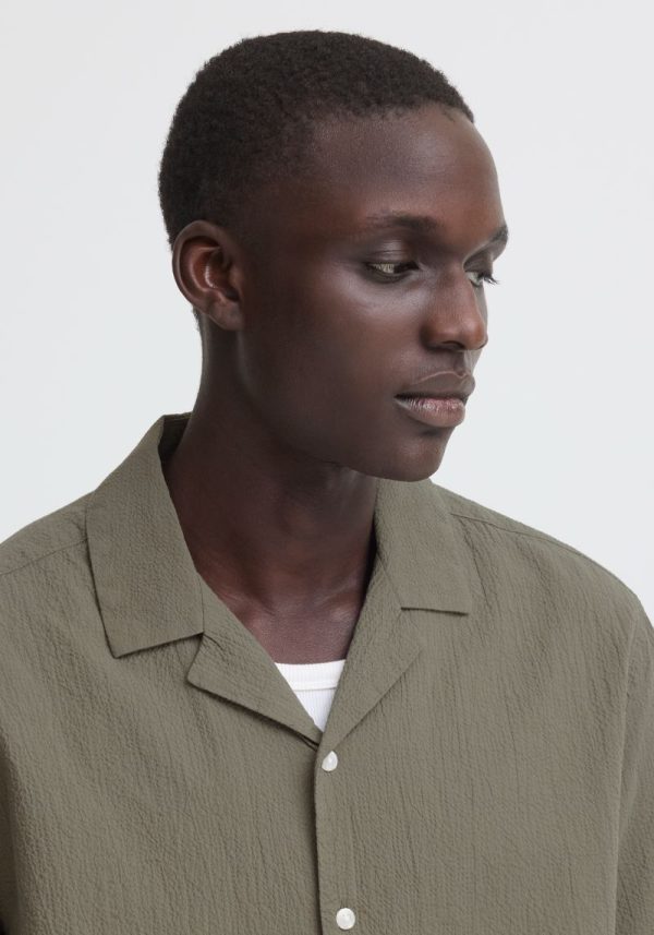 Blend crockery dusty olive shirt 3 Avan Dusty Olive Textured Shirt