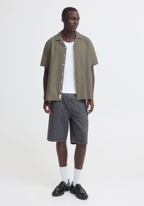 Blend crockery dusty olive shirt 4 Avan Dusty Olive Textured Shirt