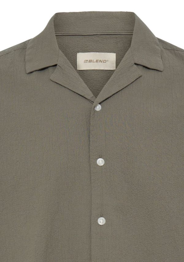 Blend crockery dusty olive shirt 6 Avan Dusty Olive Textured Shirt