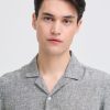 Sauby Navy Melange Linen Shirt