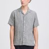 Sauby Navy Melange Linen Shirt