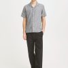 Sauby Navy Melange Linen Shirt