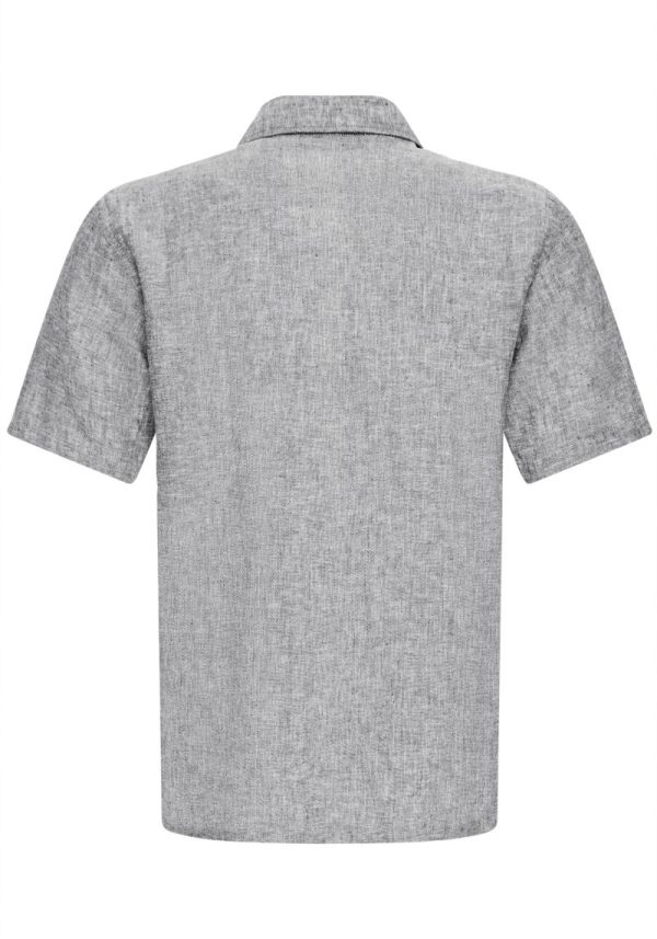 Sauby Navy Melange Linen Shirt