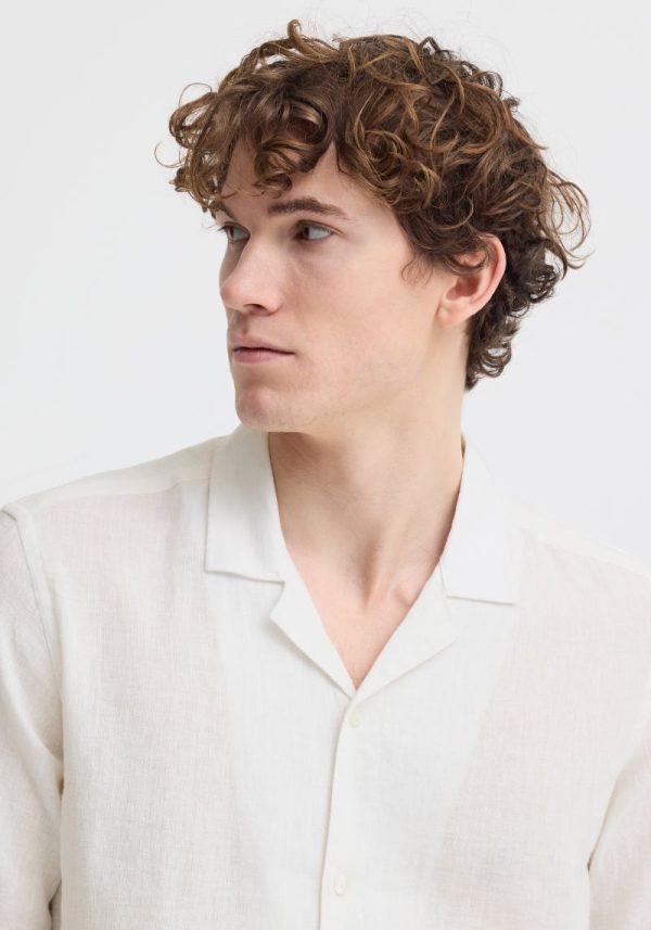 Sauby White Linen Shirt