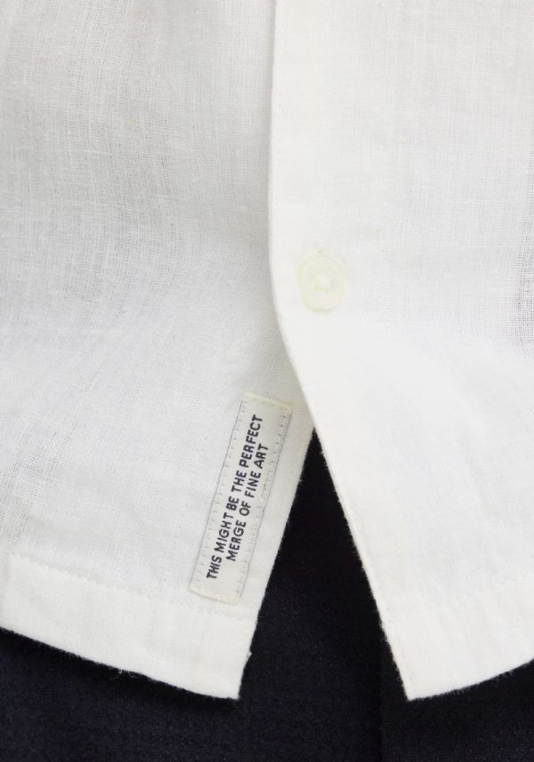 Sauby White Linen Shirt
