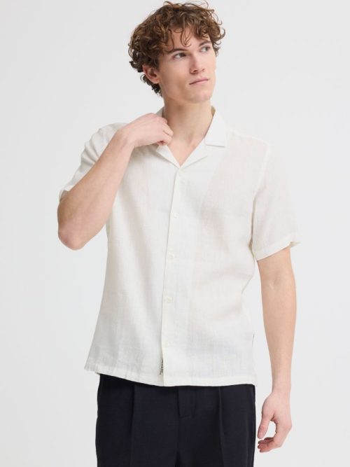 Sauby White Linen Shirt