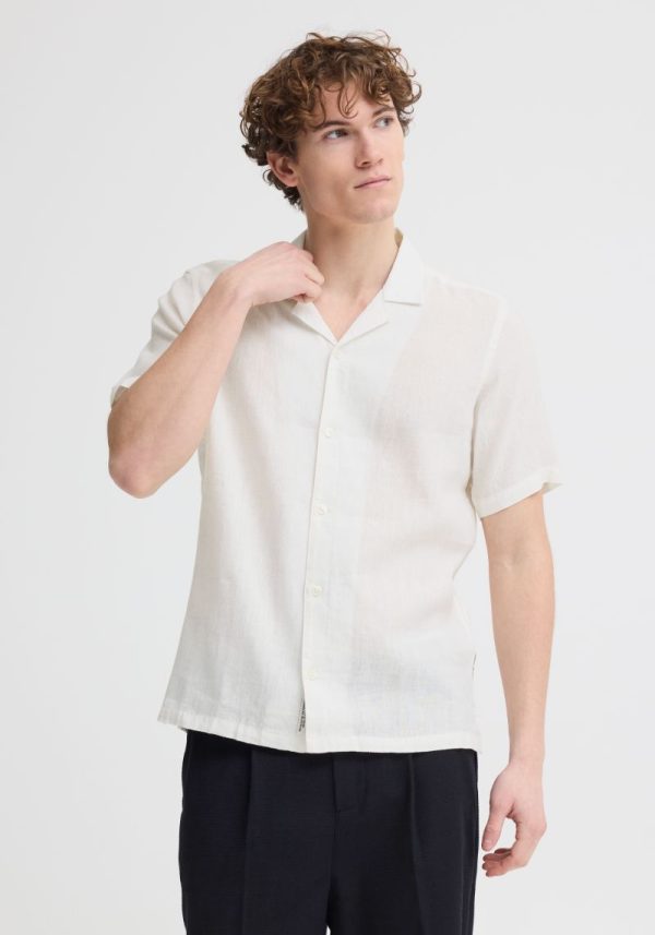 Sauby White Linen Shirt