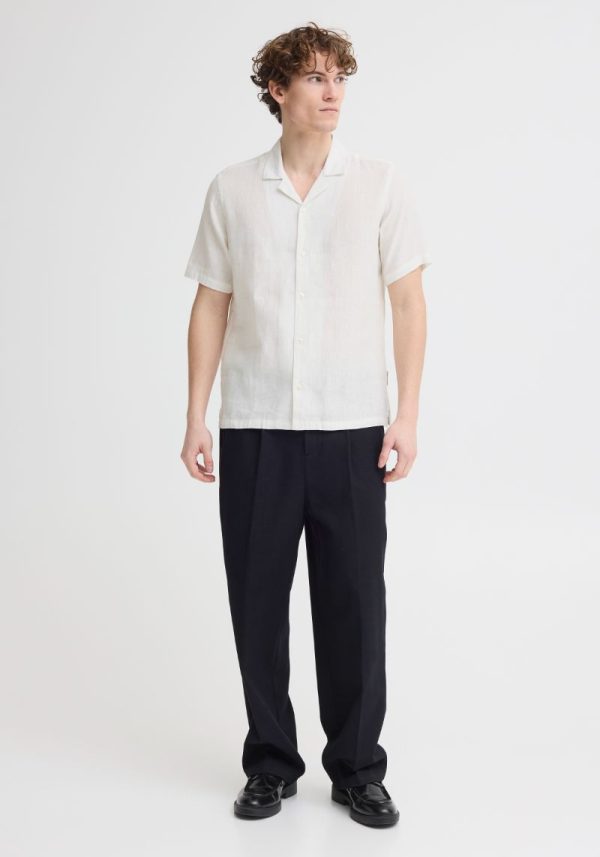 Sauby White Linen Shirt