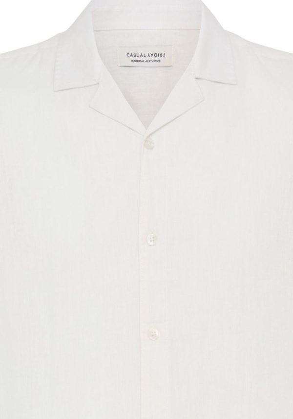 Sauby White Linen Shirt