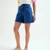 Wavy Denim Shorts