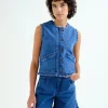 Wavy Denim Waistcoat