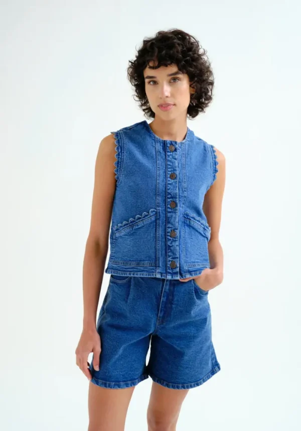 Wavy Denim Waistcoat