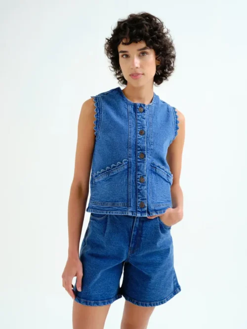 Wavy Denim Waistcoat