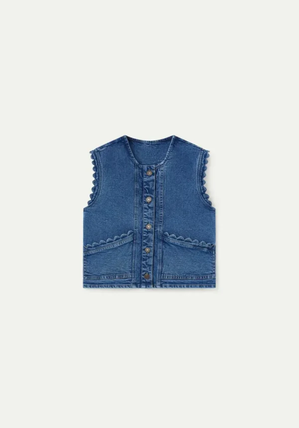 Wavy Denim Waistcoat
