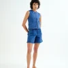 Wavy Denim Waistcoat