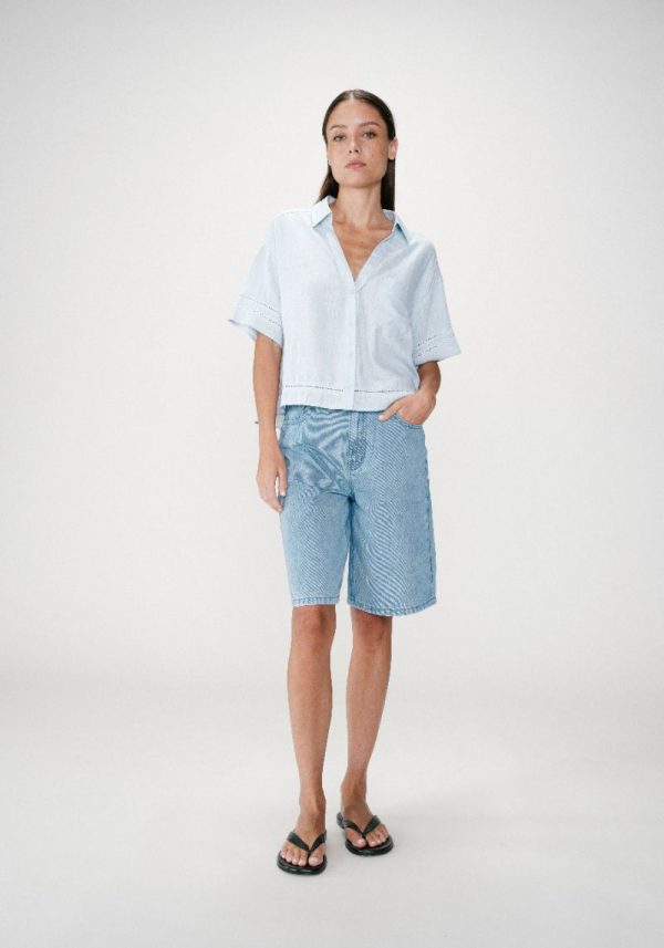 Grace & mila winka ciel 1 Winka Sky Blue Linen Shirt