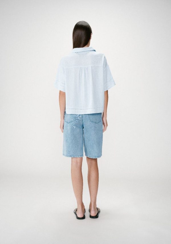 Grace & mila winka ciel 2 Winka Sky Blue Linen Shirt