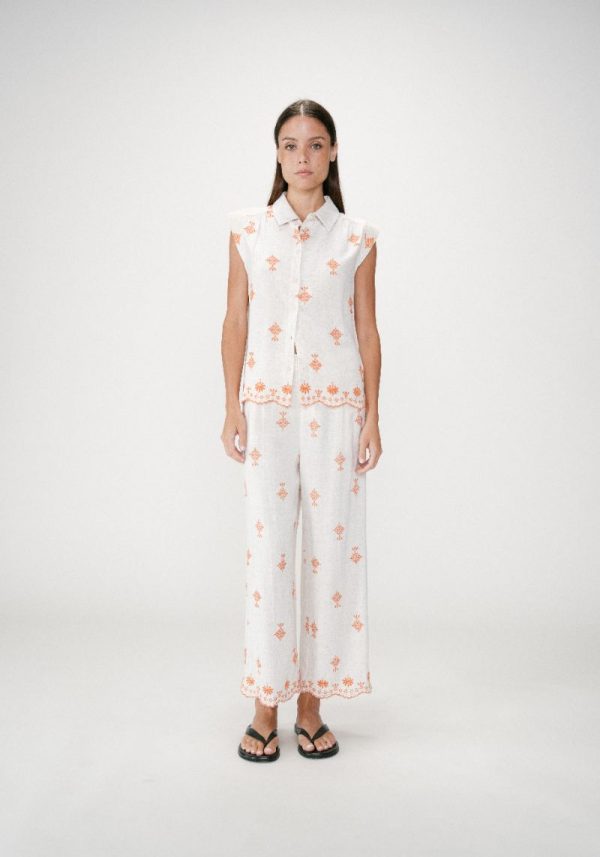Grace & mila wisenna orange 1 Wissena Embroidered Blouse